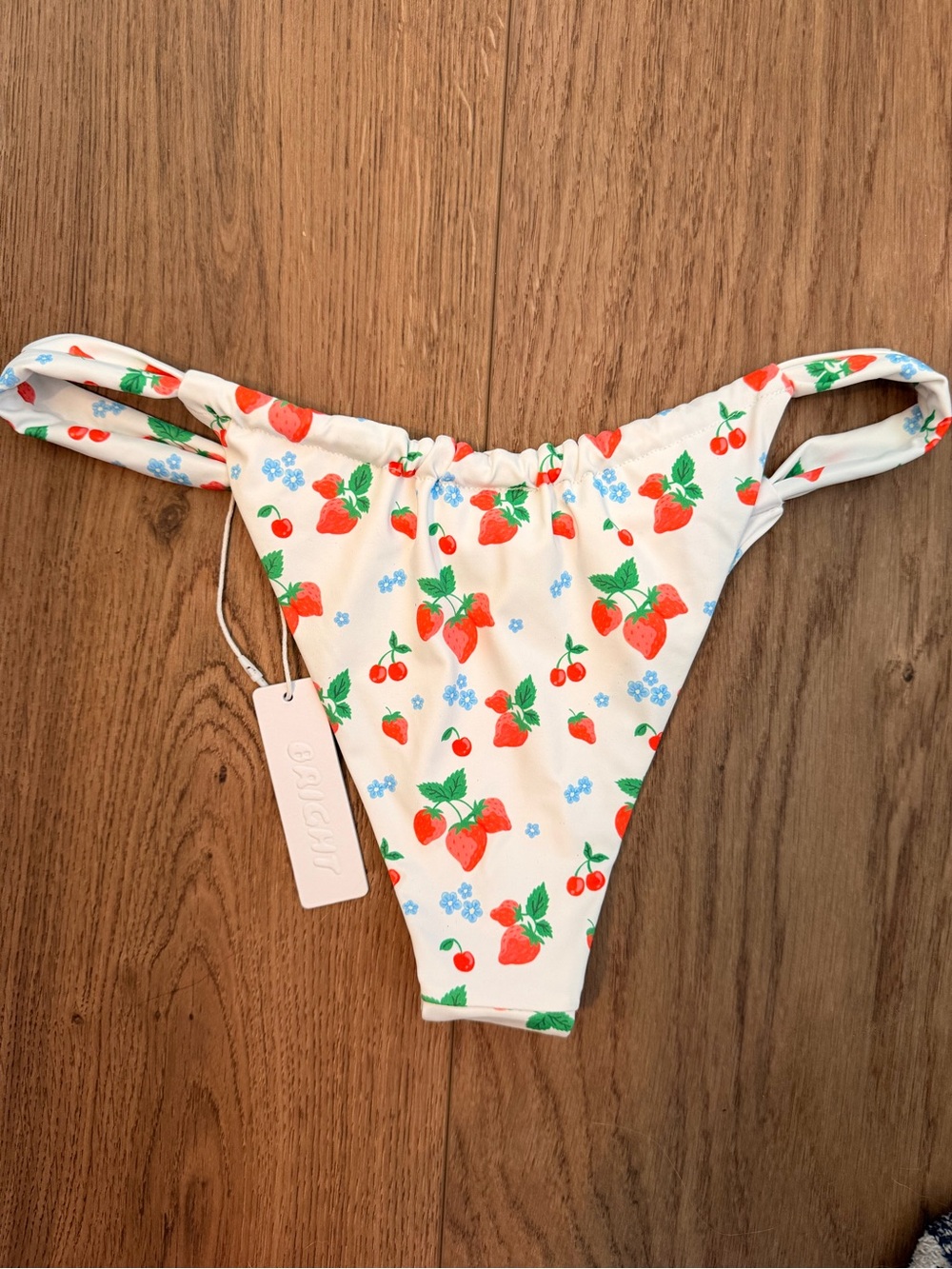 NWT Bright Swimwear Nia Berry Bliss High Rise Bikini Bottom M - Picture 6 of 6